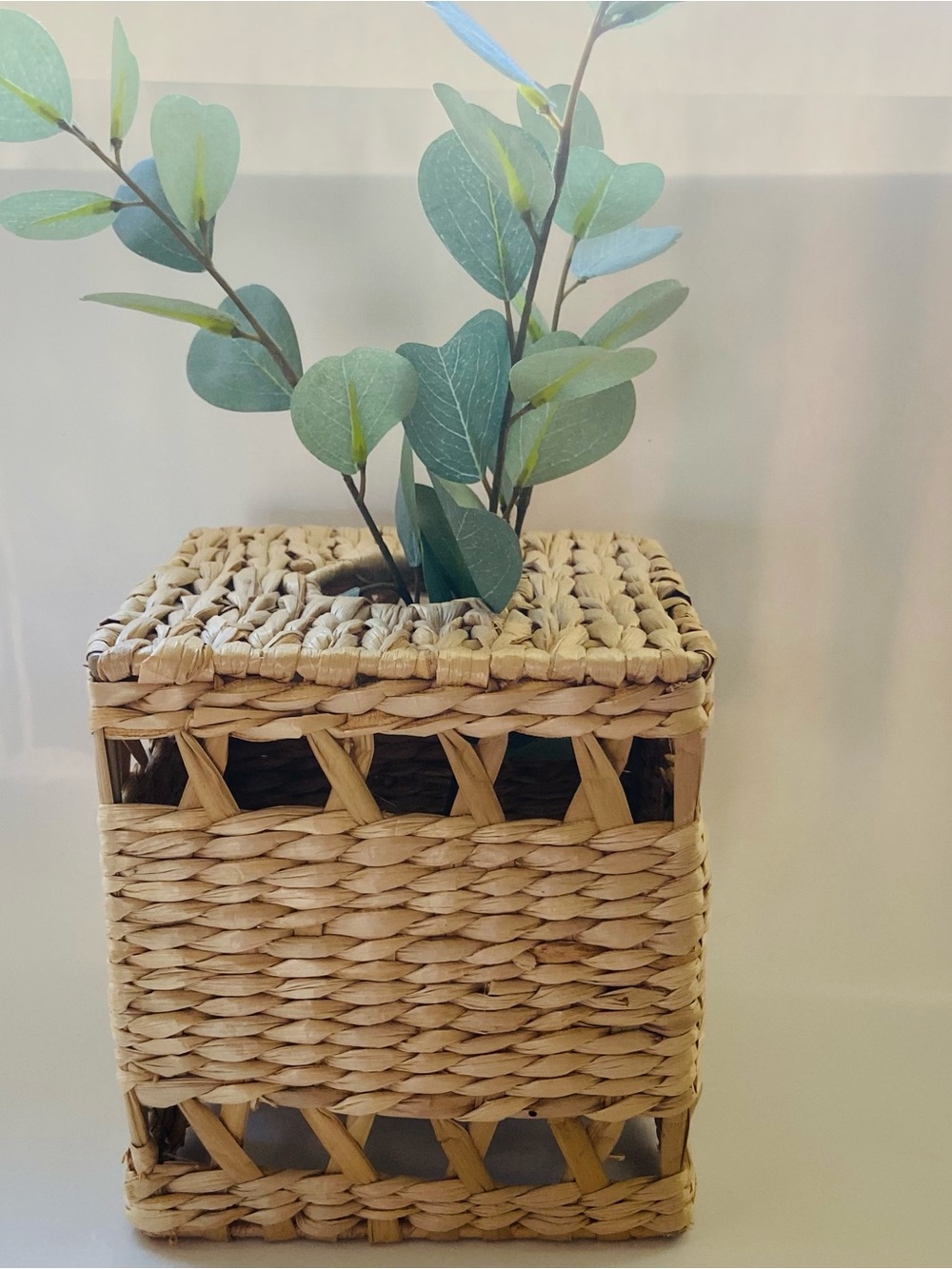 Boho Natural Woven Square Basket (Vase, Plant Stand, or Tissue Box)